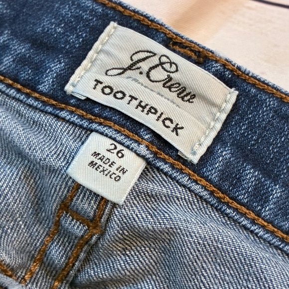 J. Crew 26 Toothpick Blue Straight Leg Cropped Jeans Classic Indigo Wash - Picture 2 of 15